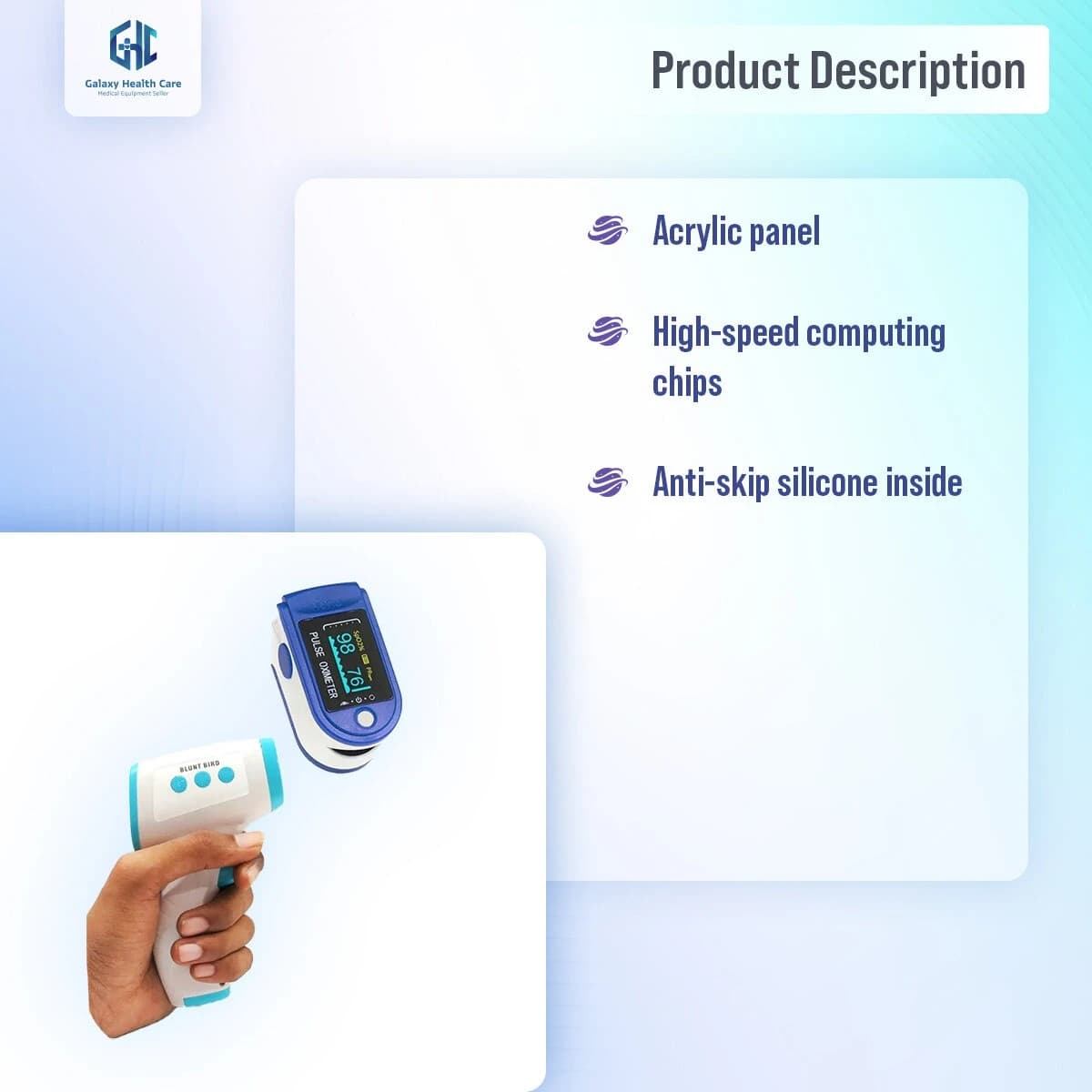 Combo OLED Fingertip Pulse Oximeter Infrared Thermometer