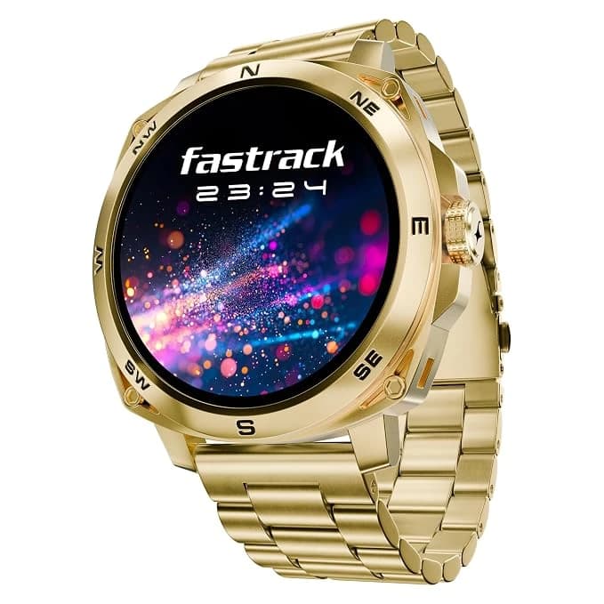 Fastrack Radiant FX3 Smart Watch, 3.63 CM AMOLED Display, Functional Crown, AOD & DND Mode, SingleSync BT Calling, AI Voice Assistant, 100+ Sports & Smartwatch Faces