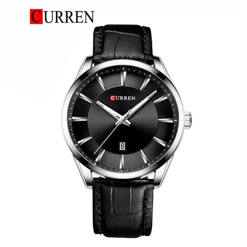 Curren 8365 Men's Leather Strap Analog Watch