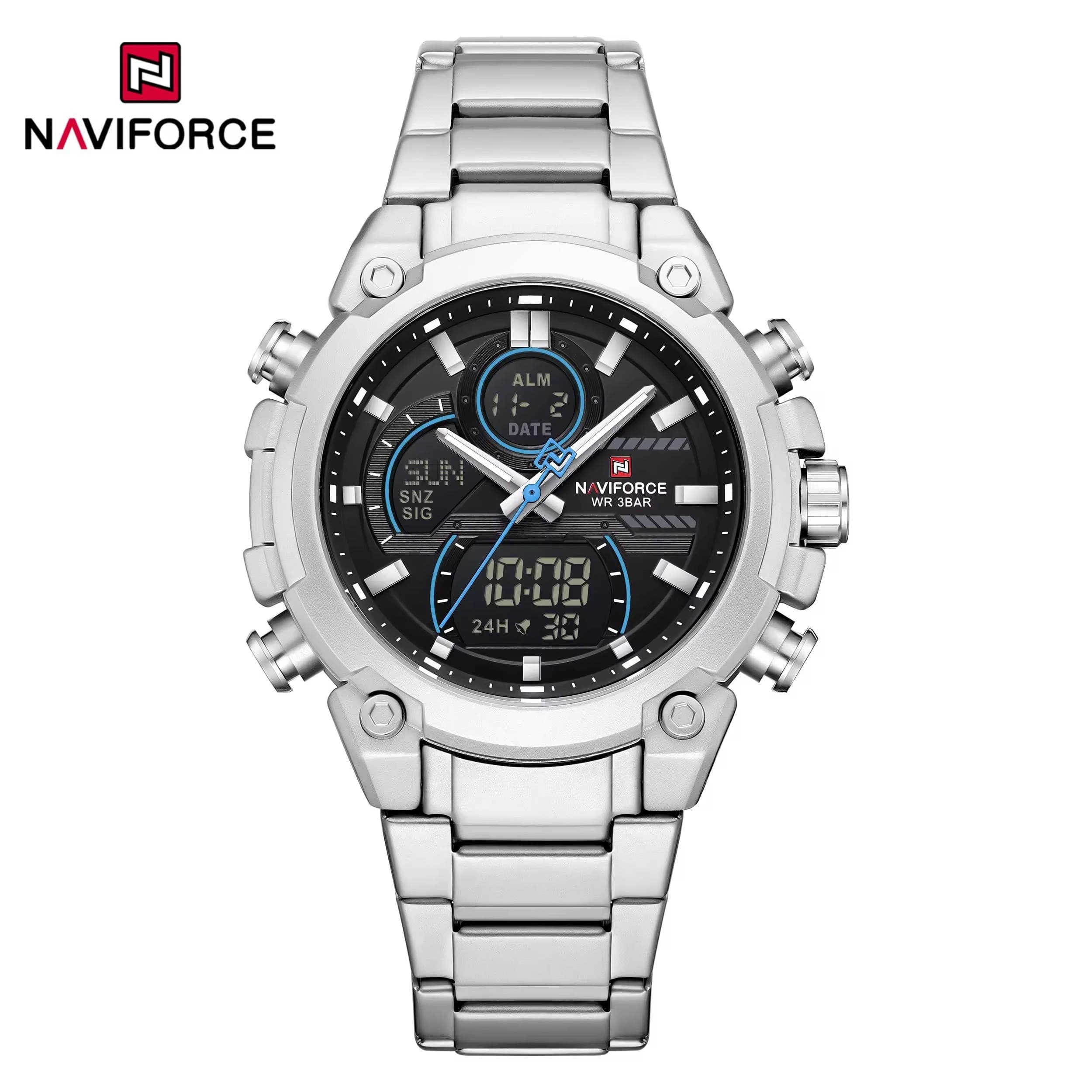 NAVIFORCE 9278 Quartz Analog Dual Movement Casual Wristwatch for Men