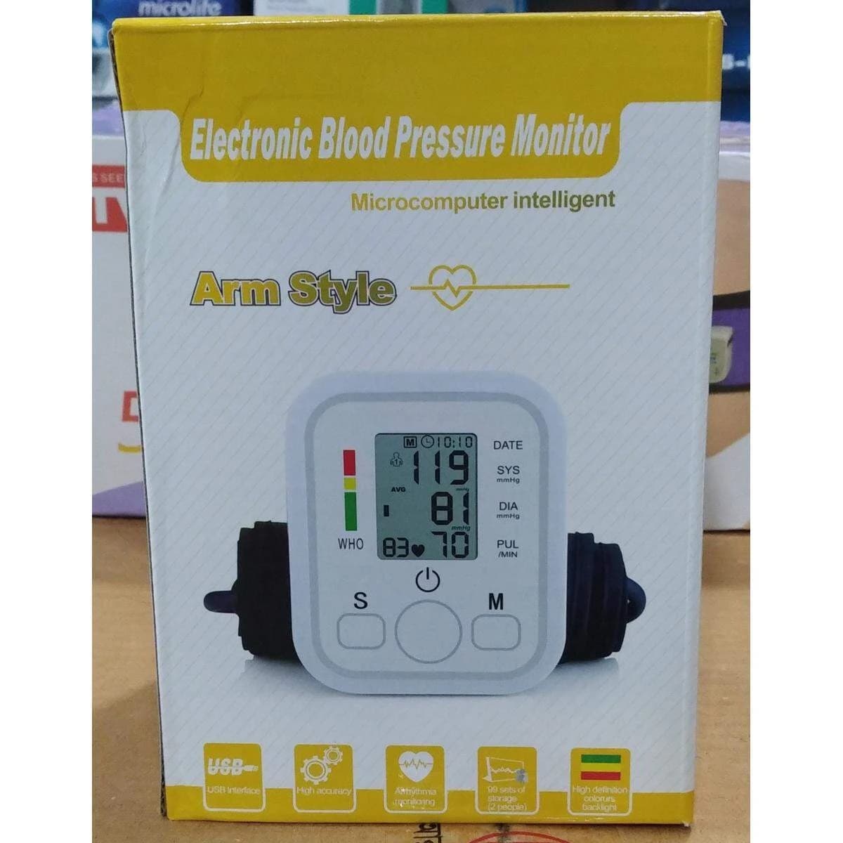 Digital Arm Blood Pulse Pressure Monitor Electric Tonometer Meter Health Care 99 Memory Sets Household Sphygmomanometer