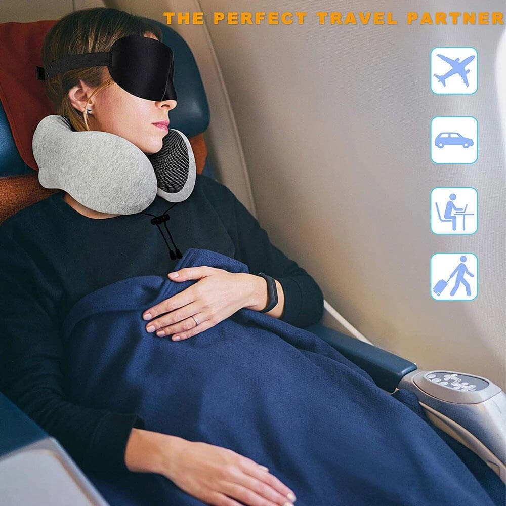 Winter Memory Foam Velour U-Shaped Travel Neck Pillow- 1 Pcs