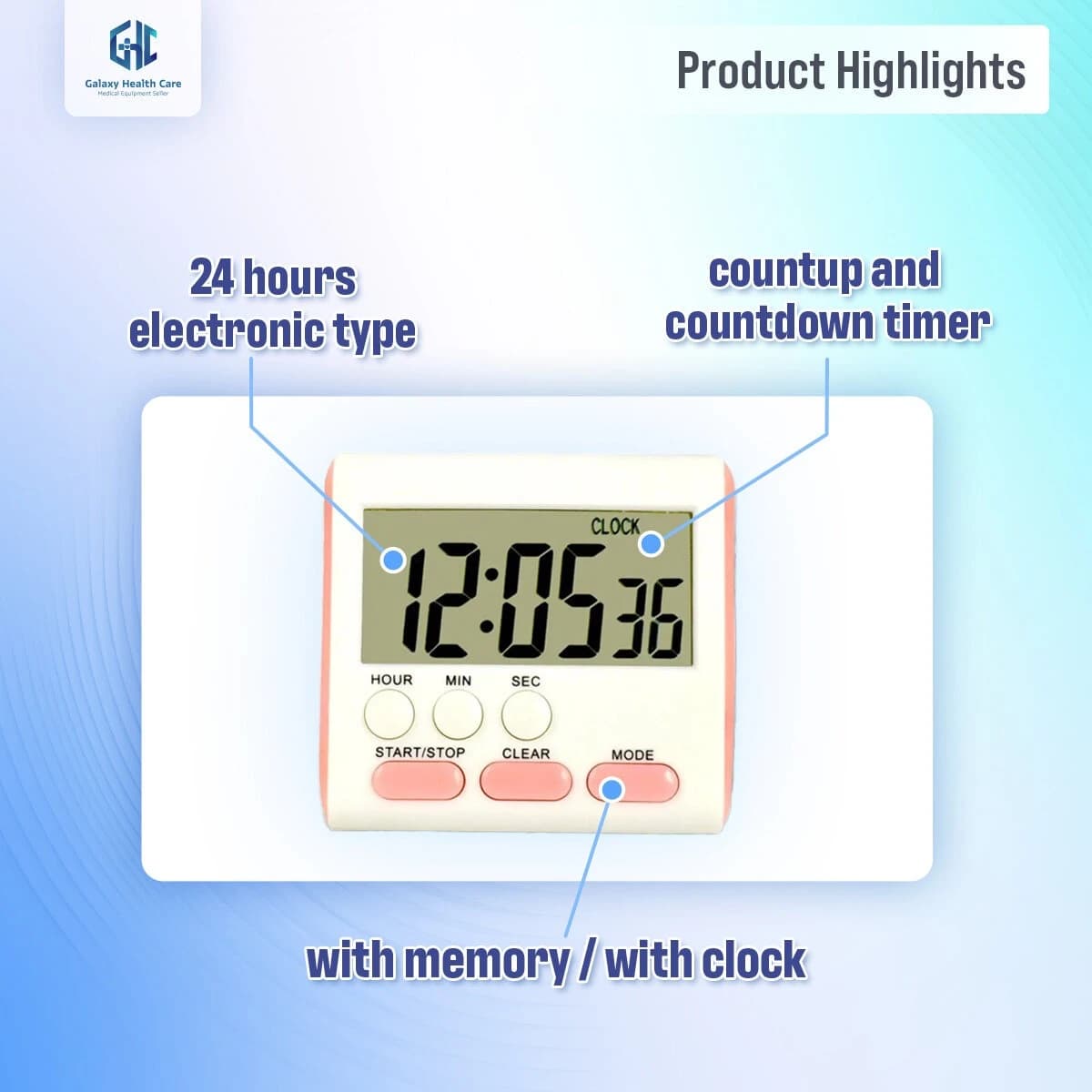 Kitchen Clock English 24-hour Electronic Timer Digital Reminder Alarm Clocks Cooking Countdown Timer LCD Multifunction Home