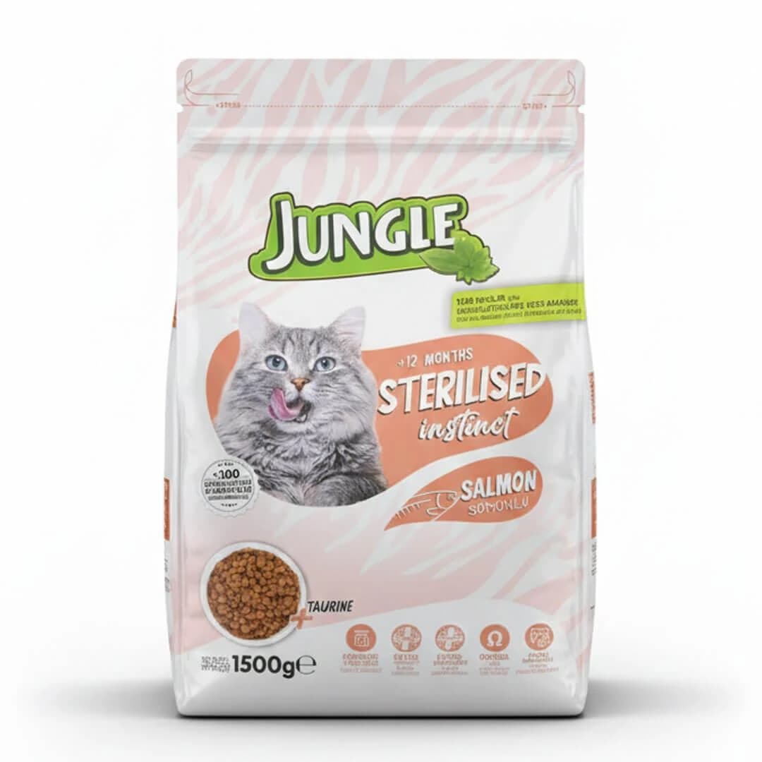 Jungle Adult Dry Cat Food Sterlised Salmon 1.5kg