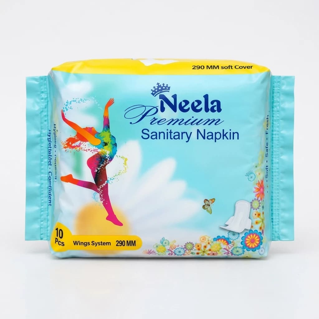 Neela Premium Sanitary Napkins 290mm – Heavy Flow & Overnight Protection- 10 Pcs