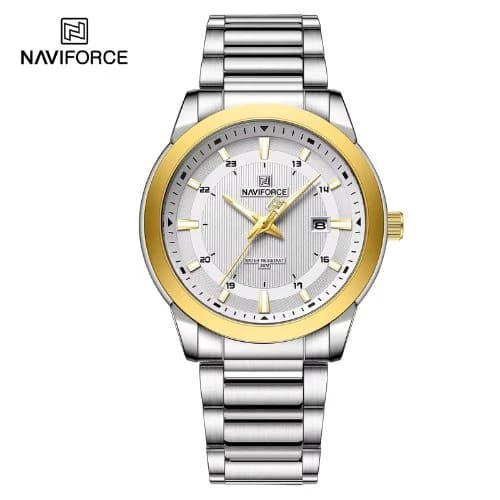 NAVIFORCE 8029 Silver Stainless Steel Watch For Men
