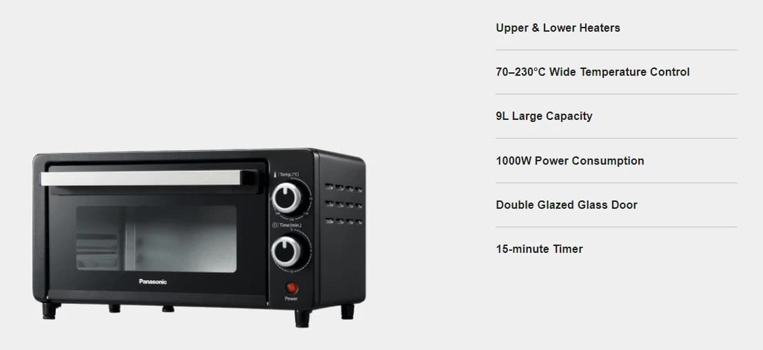 Panasonic 9L Compact Toaster Oven (NT-H900K)