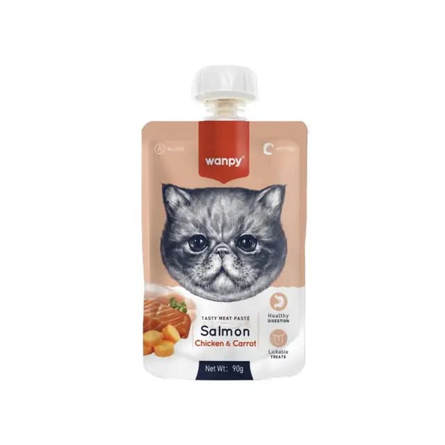 Wanpy Tasty Meat Paste Pouch Salmon Chicken Carrot 90gm
