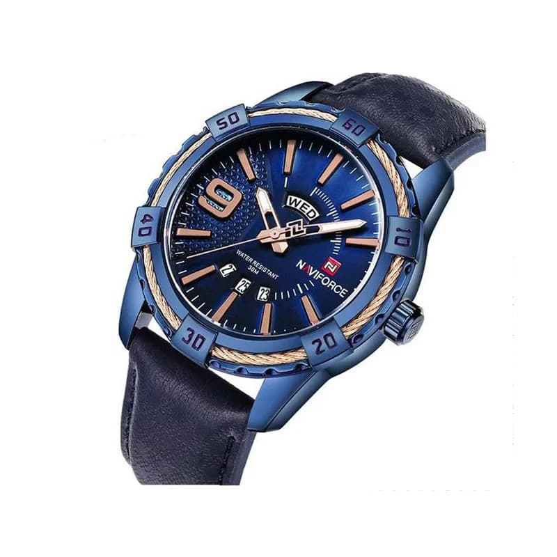 NAVIFORCE NF9117 PU Leather Analog Watch for Men