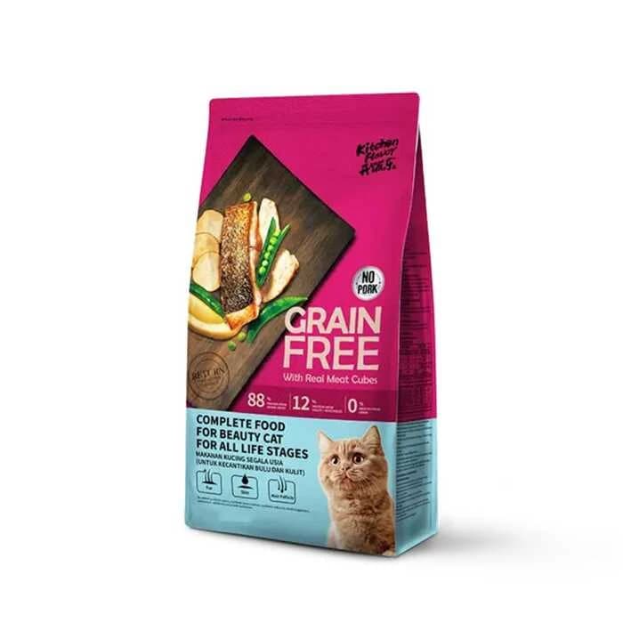 Kitchen Flavor Grain Free Dry Cat Food Adult Beauty Cat 400gm