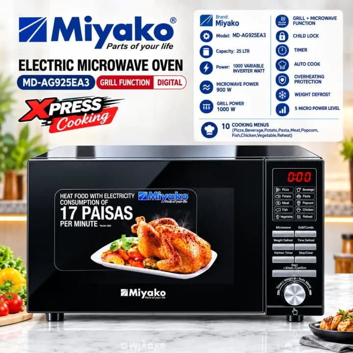 Miyako 25L Microwave Oven (MD-AG925EA3)