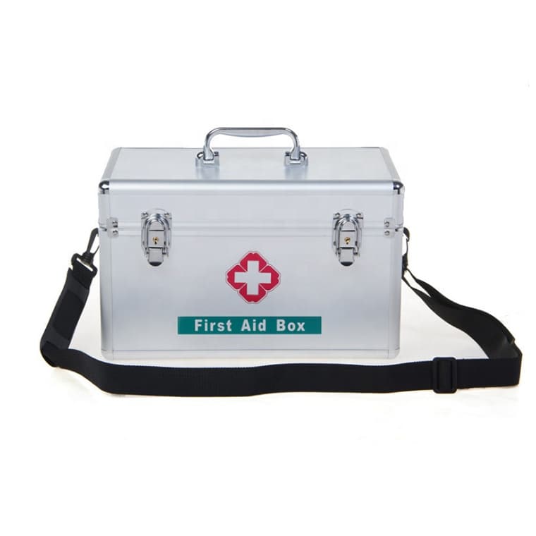 Empty Portable Metal Aluminum First Aid Box Case for Clinic Hospital