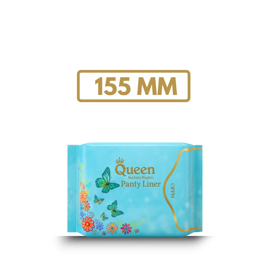 Queen Panty Liner - 155 MM - 100% Cotton - Ultra Thin - 25 Pads