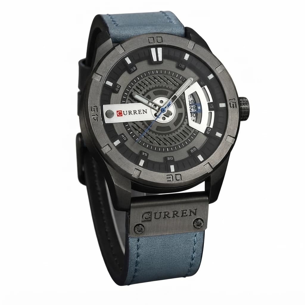Curren 8301 - Leather Analog Watch for Men