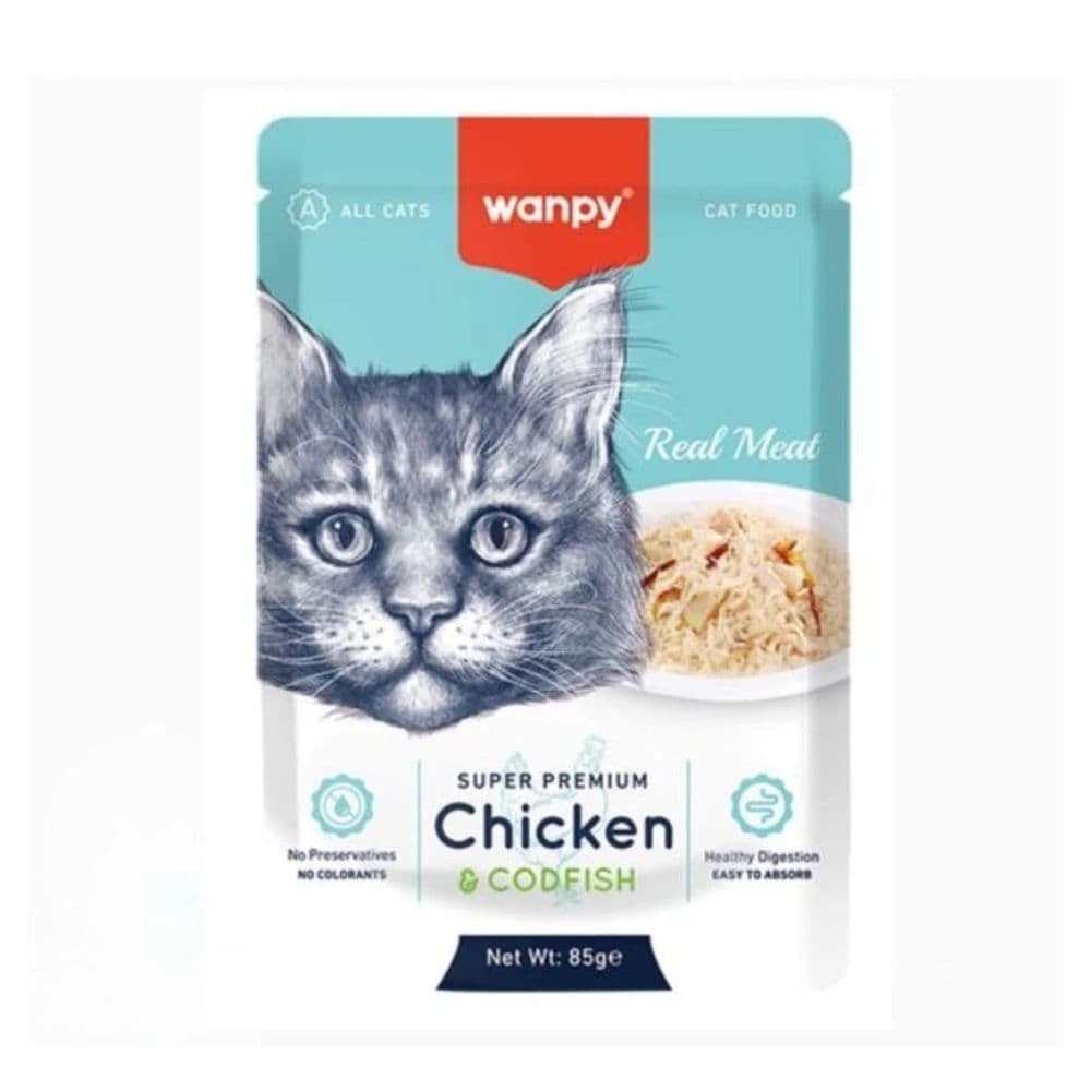 Wanpy Super Premium Pouch Chicken & Codfish 85gm
