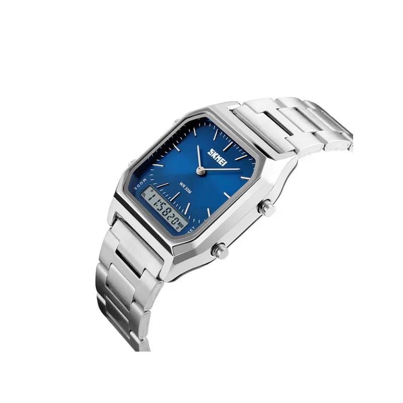 Skmei 1220 Casual Chronograph Stainless Steel Men’s Watch – Silver Blue