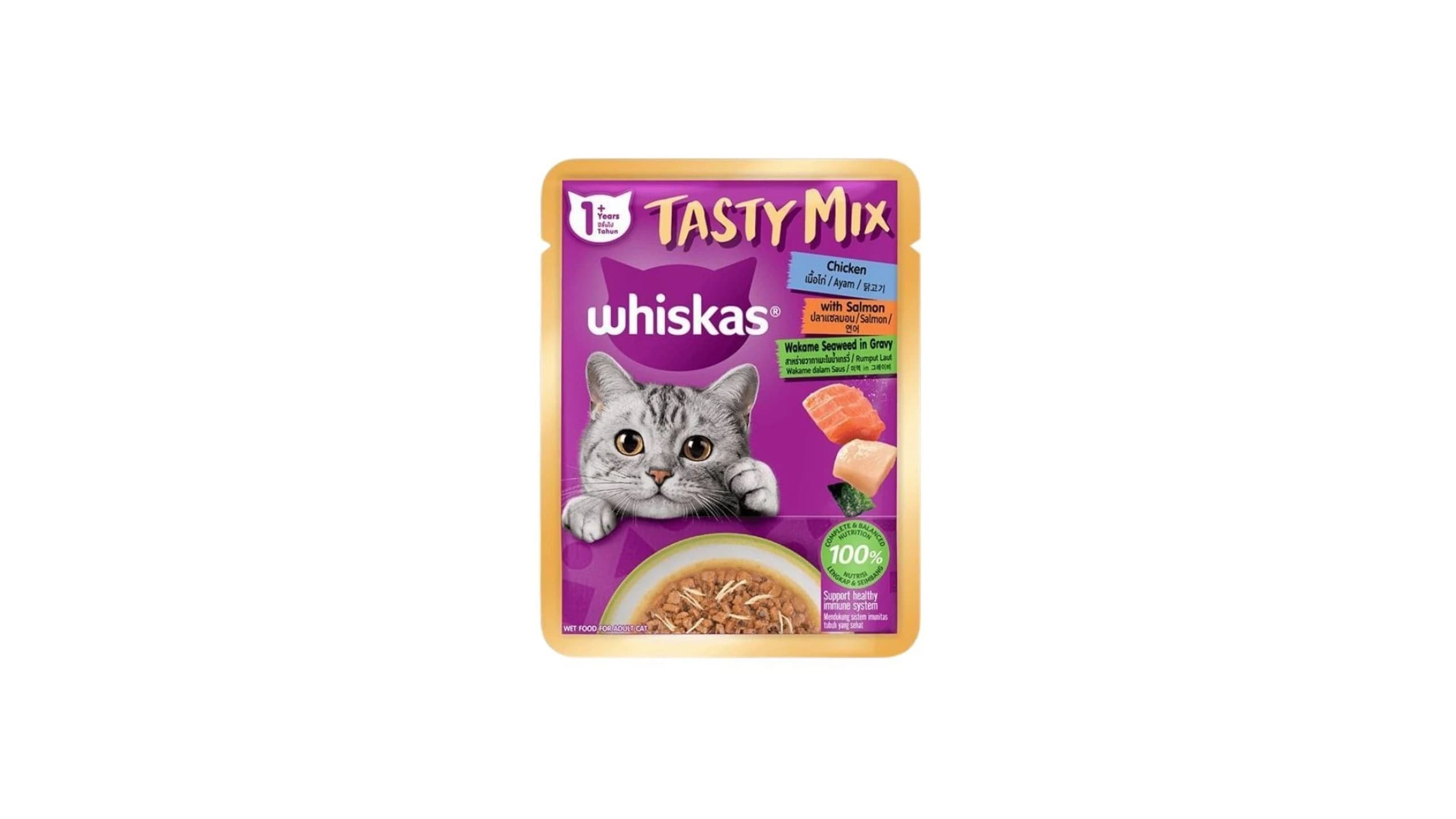 Whiskas Tasty Mix Cat Food Chicken Salmon 70g