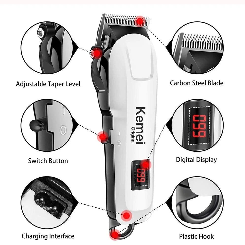 Kemei KM-809A Rechargeable Hair Clipper and Trimmer