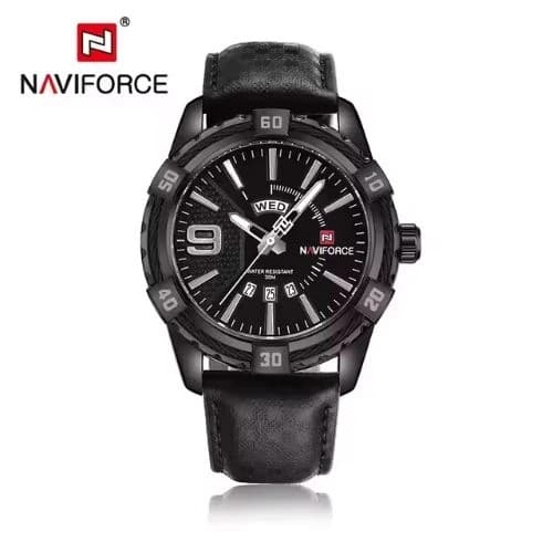 Naviforce 9117 Leather Strap Analog Quartz Men’s Watch