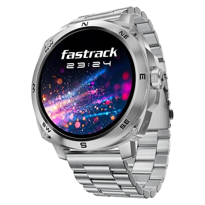 Fastrack Radiant FX3 Smart Watch, 3.63 CM AMOLED Display, Functional Crown, AOD & DND Mode, SingleSync BT Calling, AI Voice Assistant, 100+ Sports & Smartwatch Faces