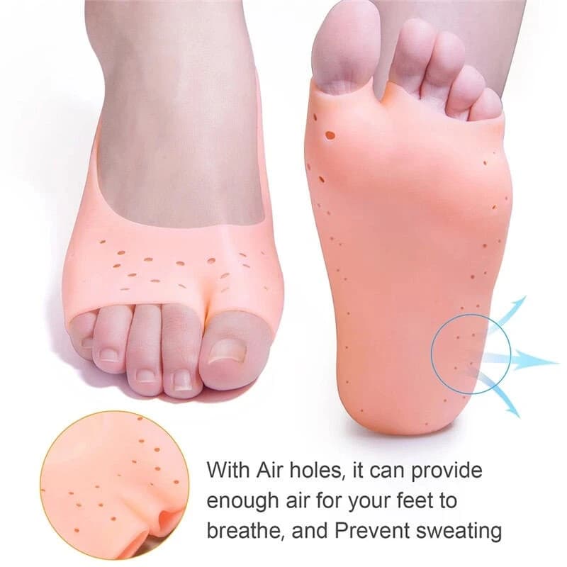2 Pcs/Set Soft Silicone Moisturizing Gel Socks For Foot Care Protector Relieve Dry Non-slip Feet Protection Pain Relief Patch