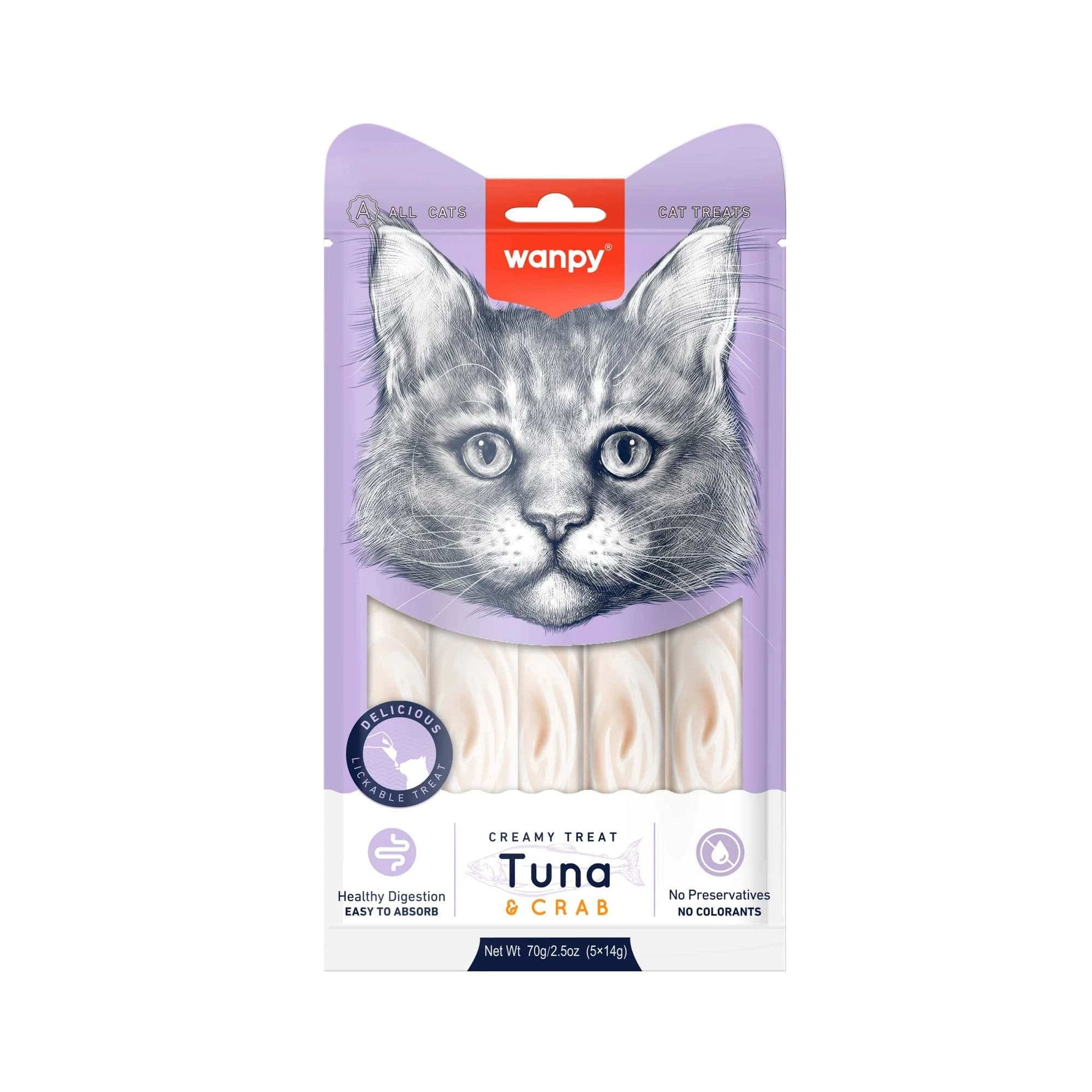 Wanpy Creamy Cat Treat Tuna & Crab 70gm