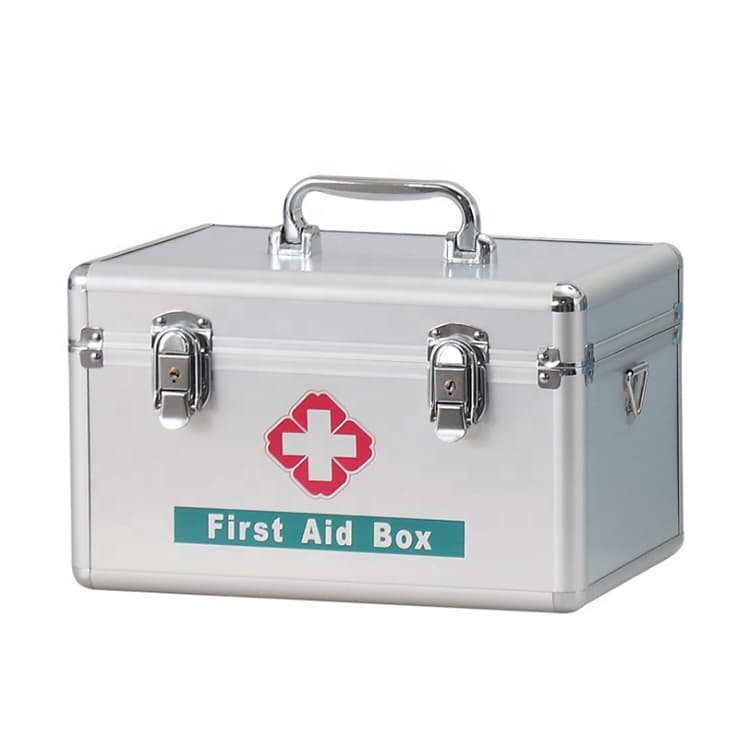 Empty Portable Metal Aluminum First Aid Box Case for Clinic Hospital