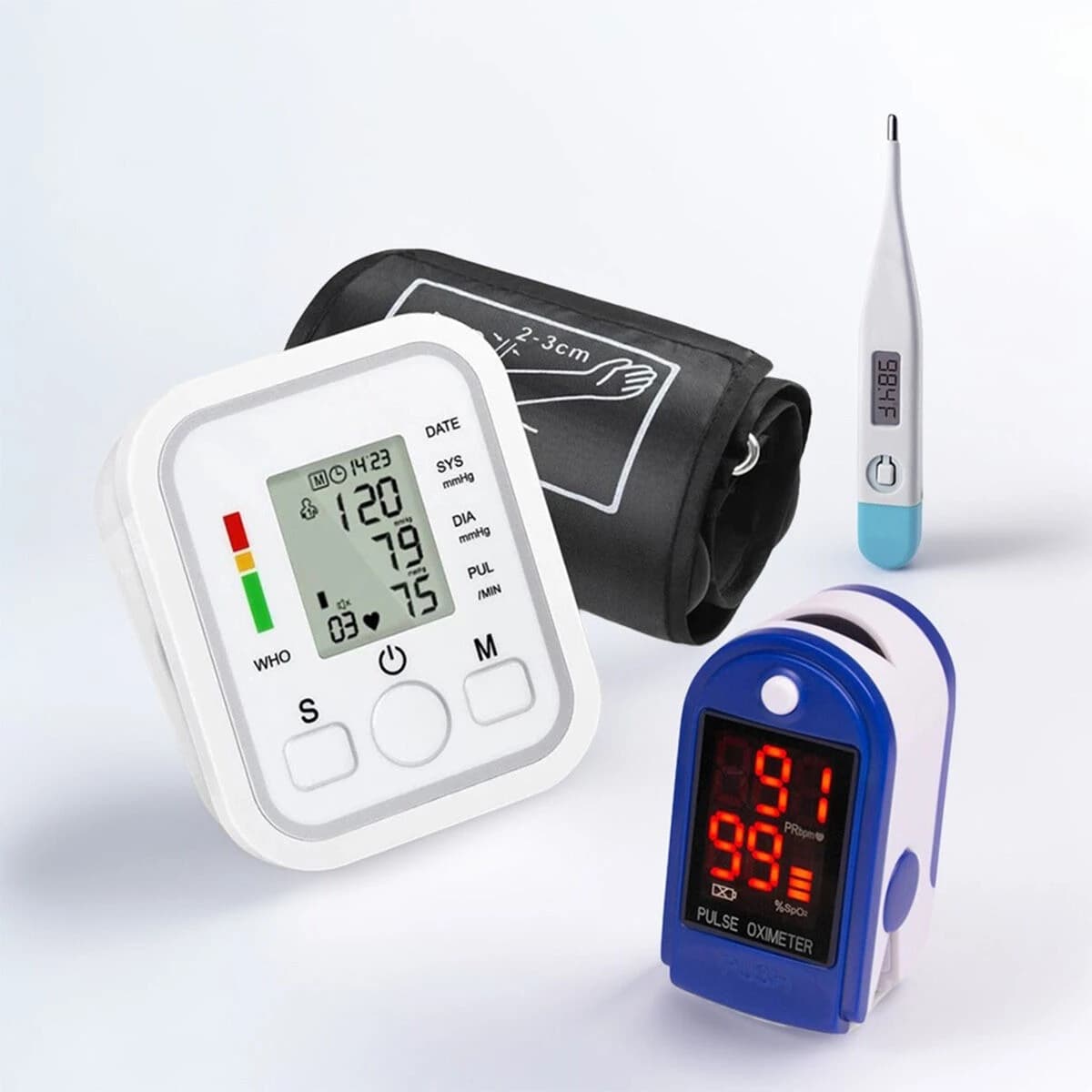 Digital BPS Checking Machine, Digital Thermometer And Digital Pulse Oximeter, 3 Combo