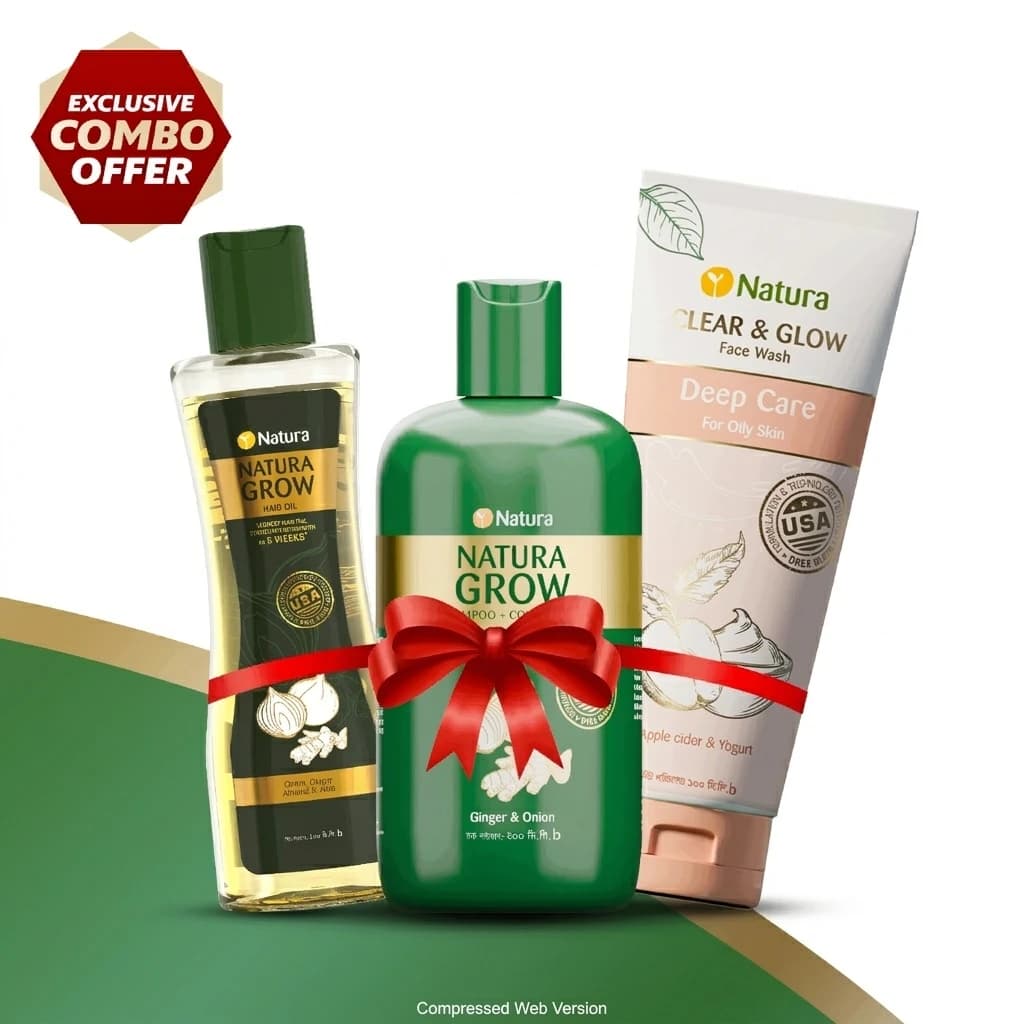 Exclusive Value Combo - Grow Shampoo 200ml, Grow Oil 100ml & Deep Care face wash 100ml