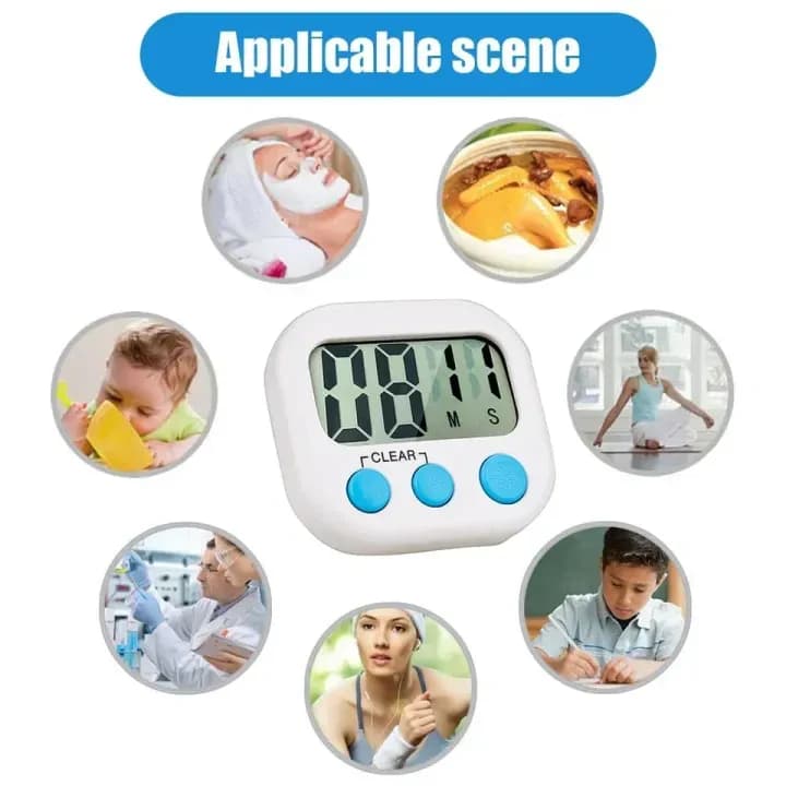 Magnetic LCD Digital Kitchen Countdown Timer Stopwatch with Stand Practical Cooking Sports Alarm Clock Reminder Tools