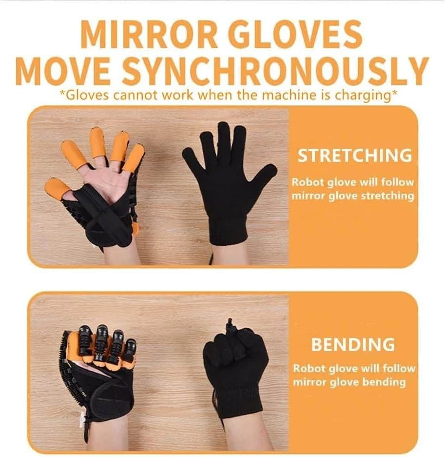 Rehabilitation Robot Glove for Stroke Patient, Hand Stroke Recovery Equipment with Portable Belt, USB Chargeable Fingers Strength Training Device for Hemiplegia, Adjustable Speed and Strength