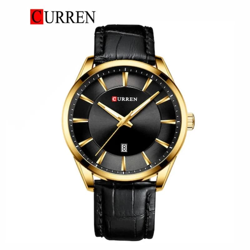Curren 8365 Men's Leather Strap Analog Watch