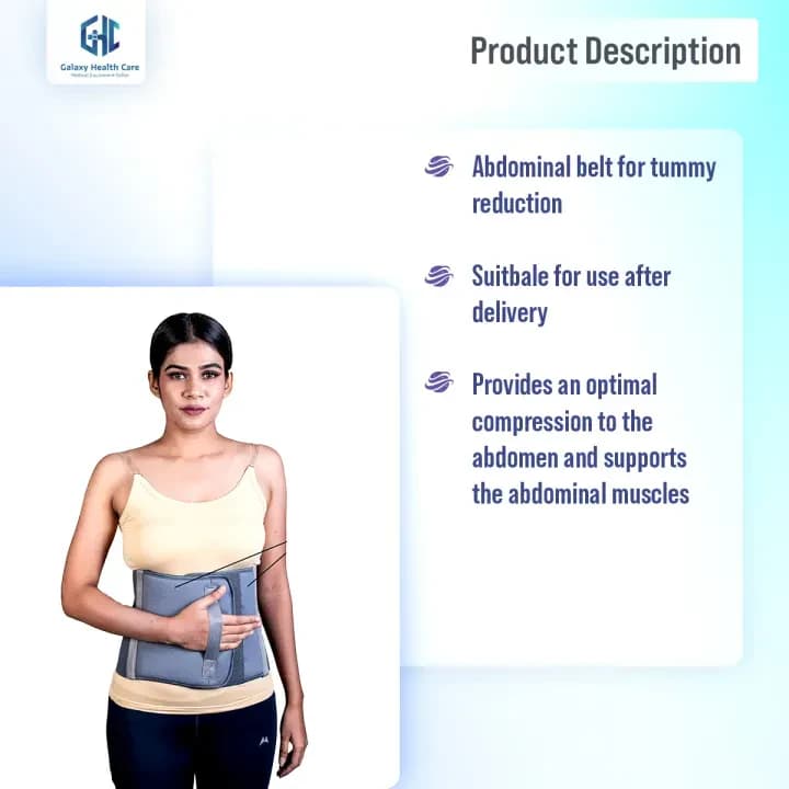 Abdominal Belt after delivery Tummy Reduction Trimmer Belly Slimming Binder for Women & Men Abdomen Compression Support Grey Hook and Loop closure