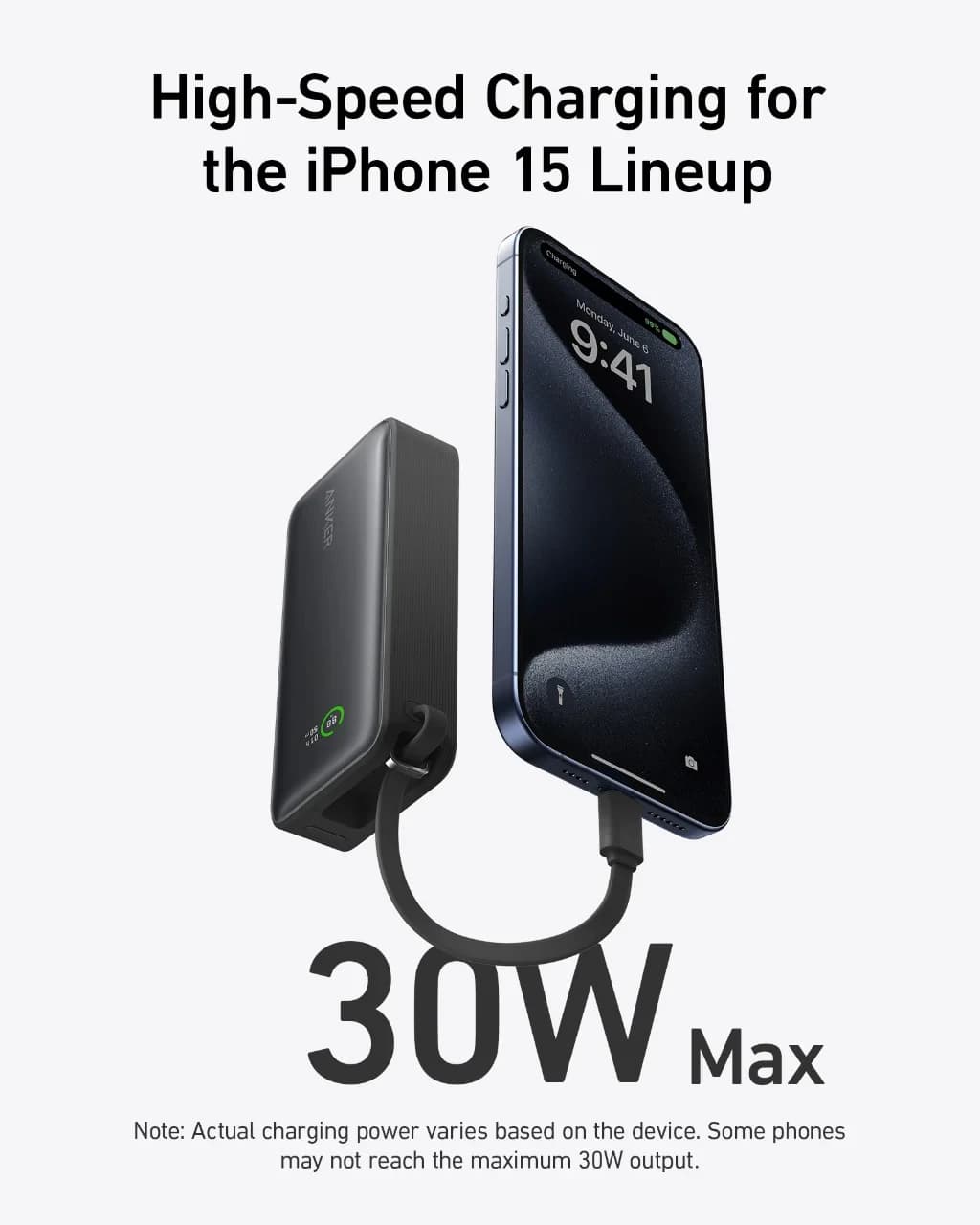 Anker Nano Power Bank 10000mAh 30W Built-In USB-C Cable
