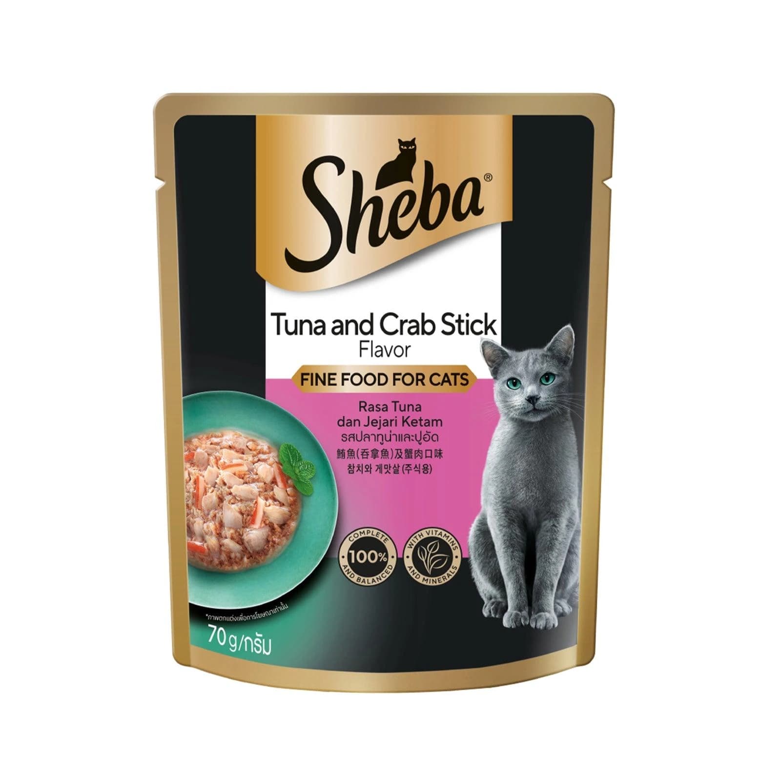 Sheba Pouch Tuna & Crab Stick 70gm