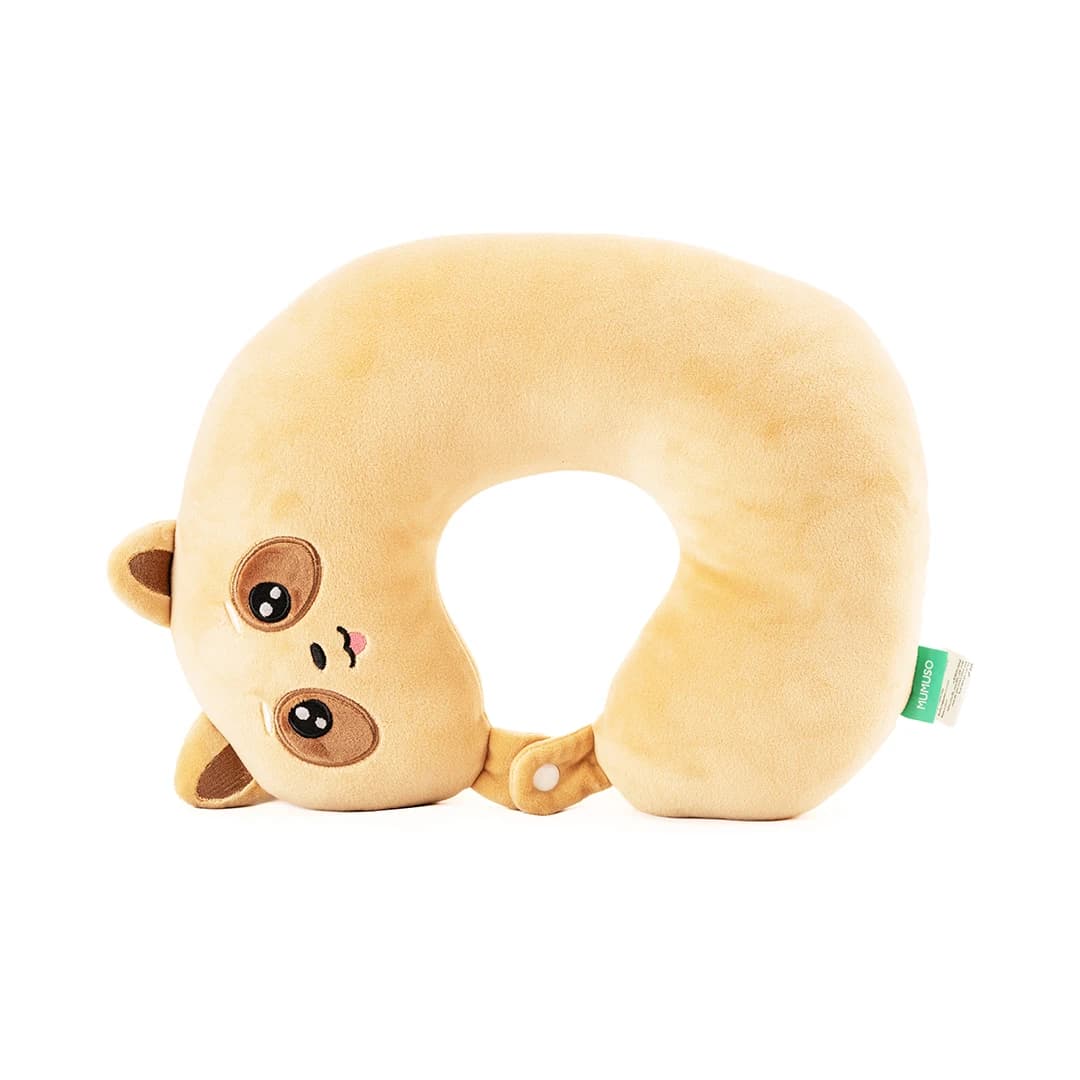 Cartoon U-Shaped Neck Pillow (Brown Raccoon)