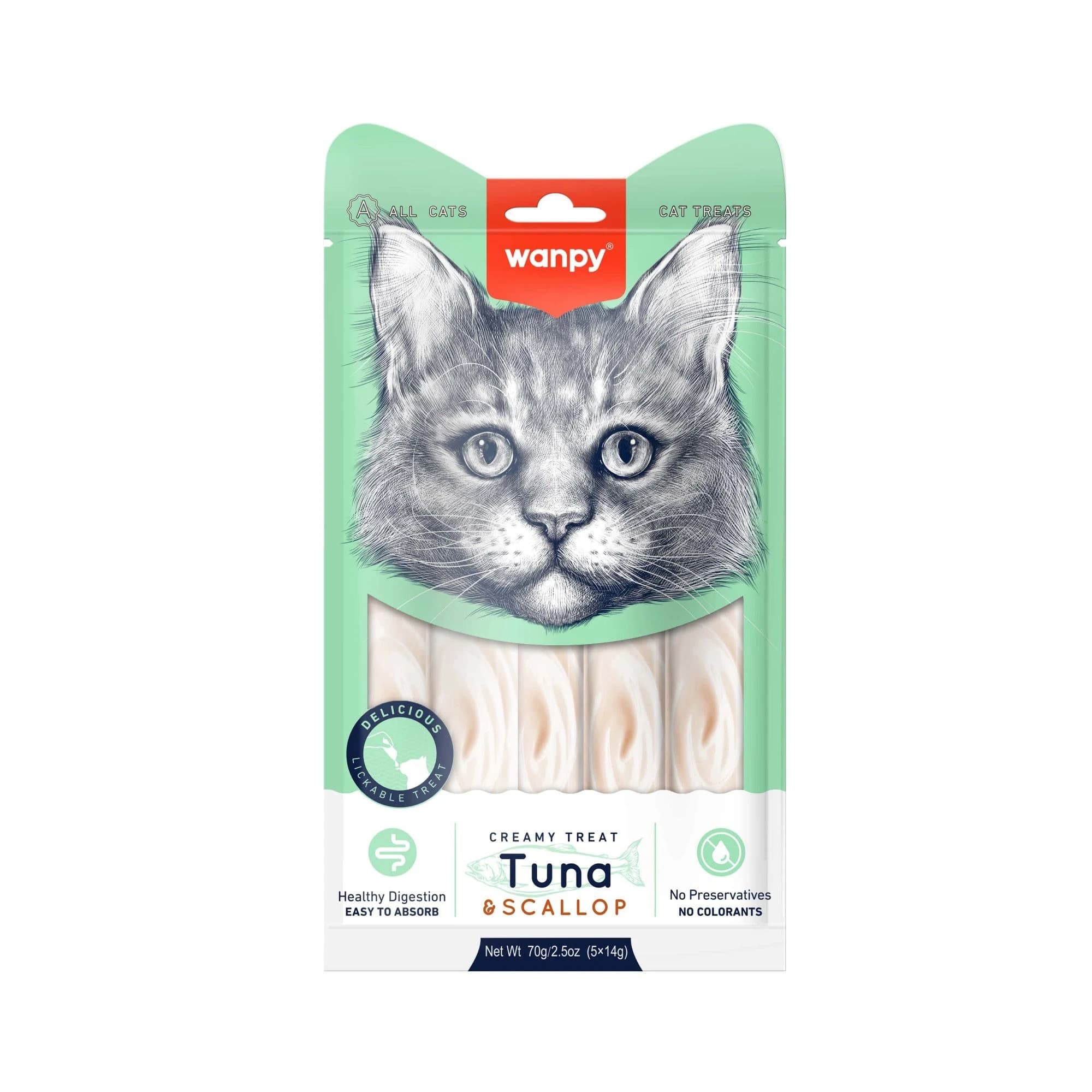 Wanpy Creamy Cat Treat Tuna & Scallop 70gm