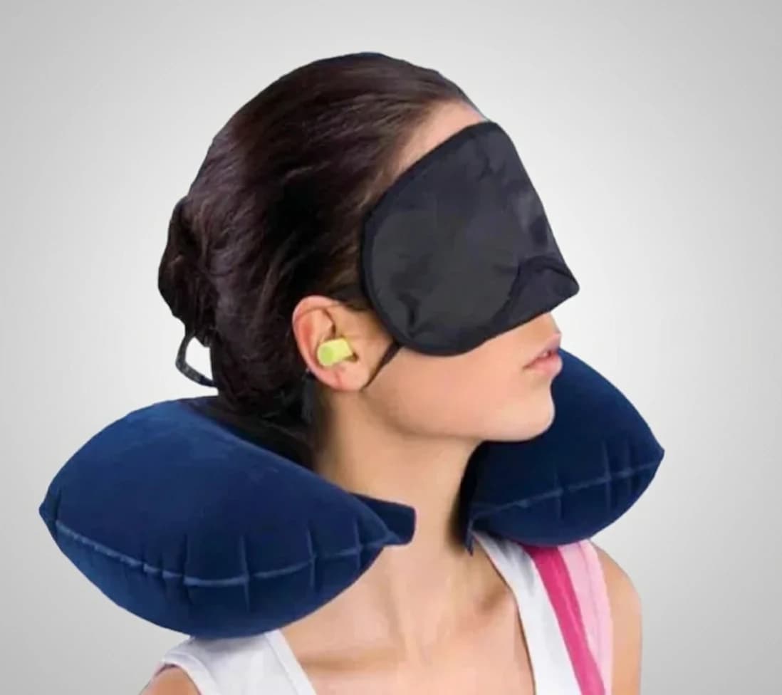 Functional Inflatable U-Shaped Travel & Car Neck Pillow- 1 Pcs