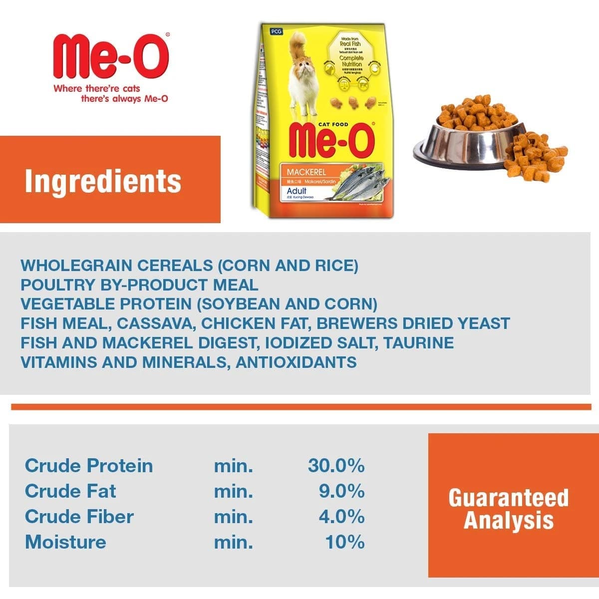 Me-O Mackerel- Cat Food 3 kg Dry Adult Cat Food