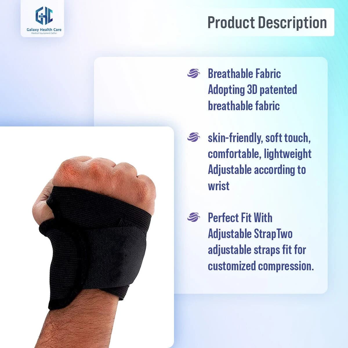Taiba Thumb & Wrist Support Wrap Brace Binder Stabilizer for Men & Women Gym Workout Sports Hand Injuries Warmer Band, Pain Relief, Arthritis, Tendonitis, Supporter