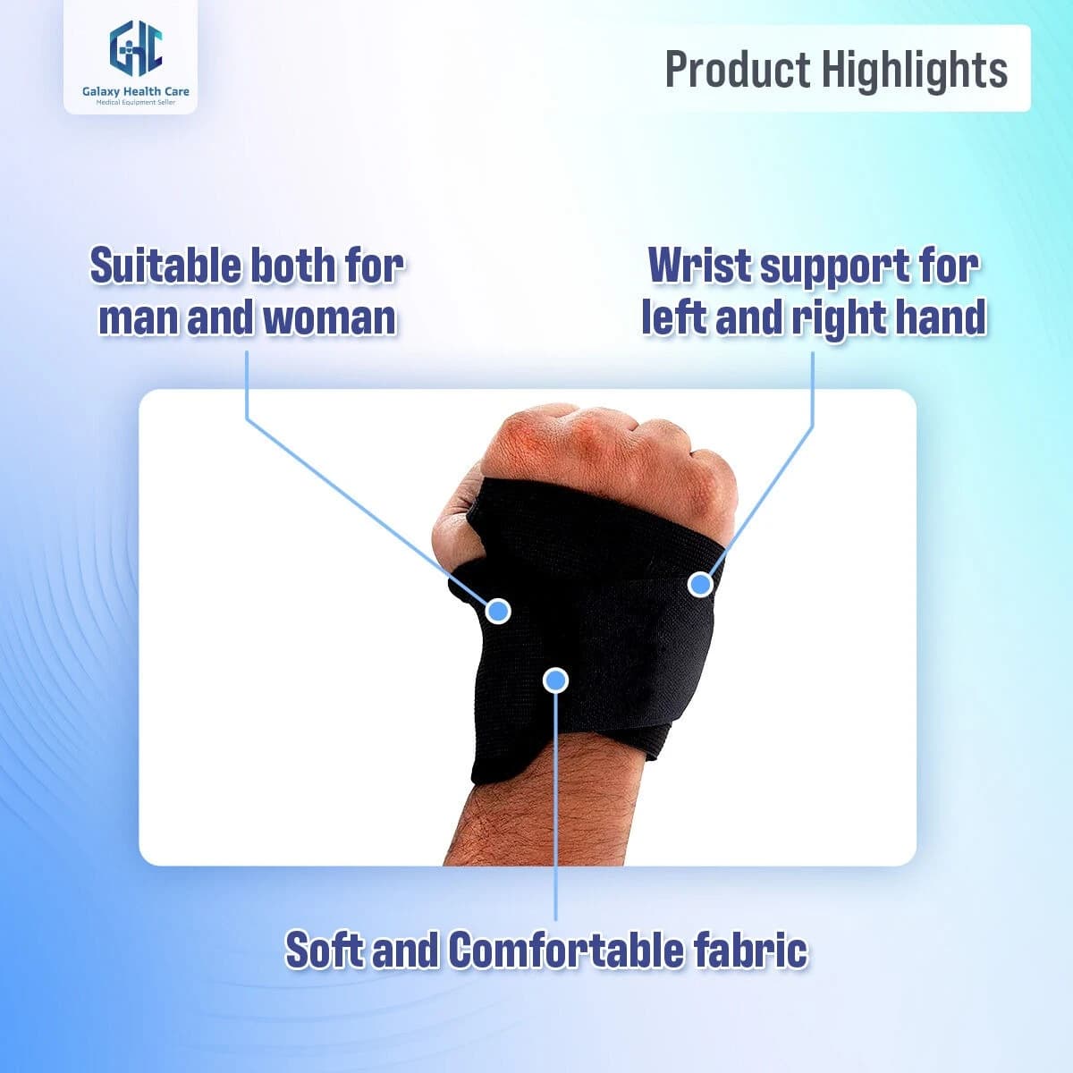 Taiba Thumb & Wrist Support Wrap Brace Binder Stabilizer for Men & Women Gym Workout Sports Hand Injuries Warmer Band, Pain Relief, Arthritis, Tendonitis, Supporter