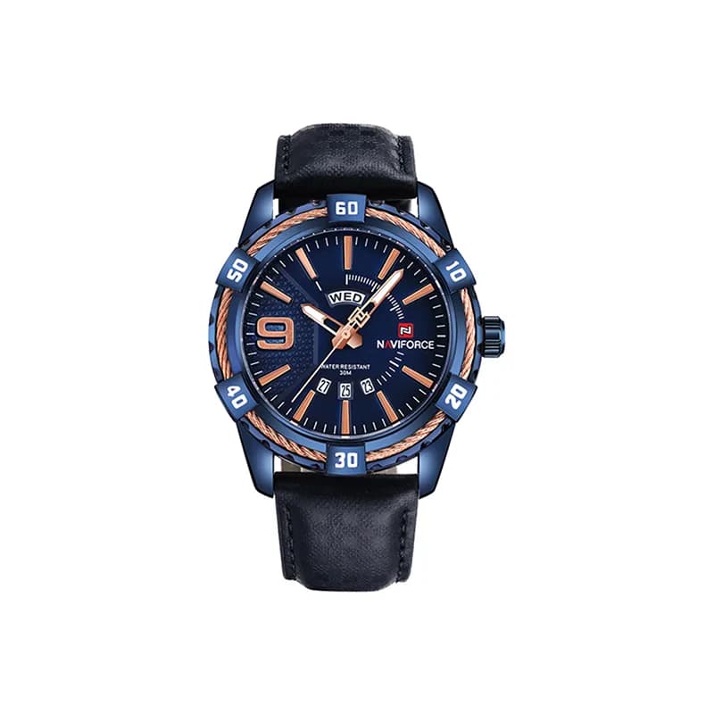 NAVIFORCE NF9117 PU Leather Analog Watch for Men
