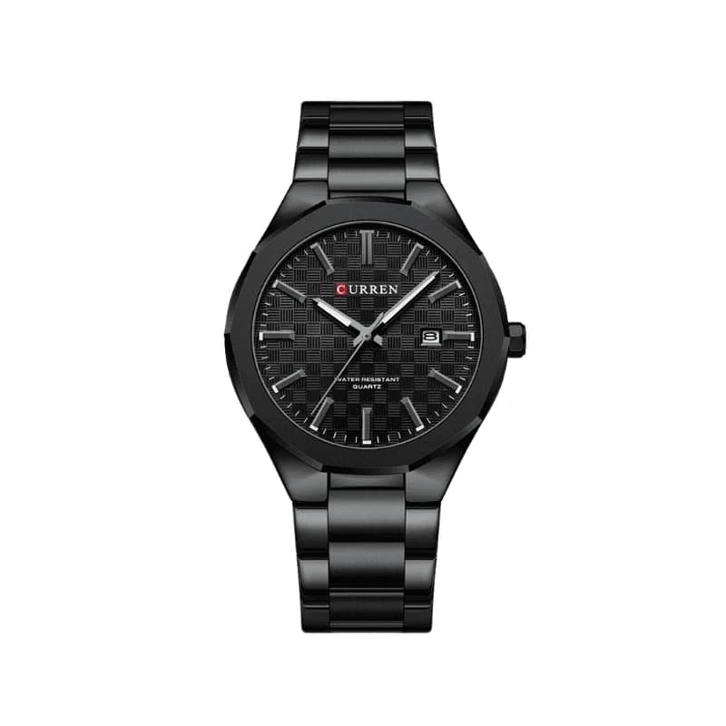 Curren 8477 Stainless Steel Analog Quartz Watch for Men - Black