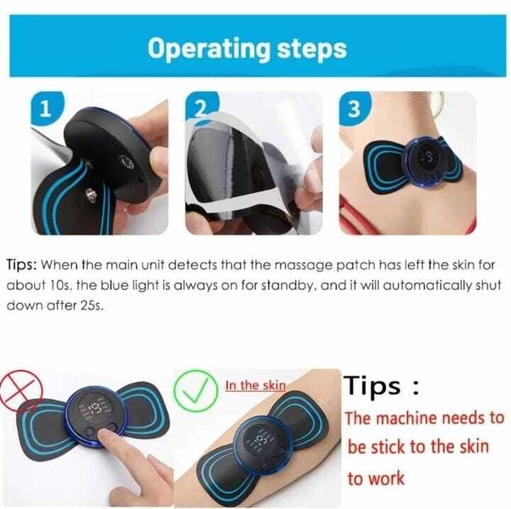 EMS Electric Pulse Neck Massager Cervical Massage Patch Back Sticker Muscle Stimulator Portable Relief Pain Relax Massager