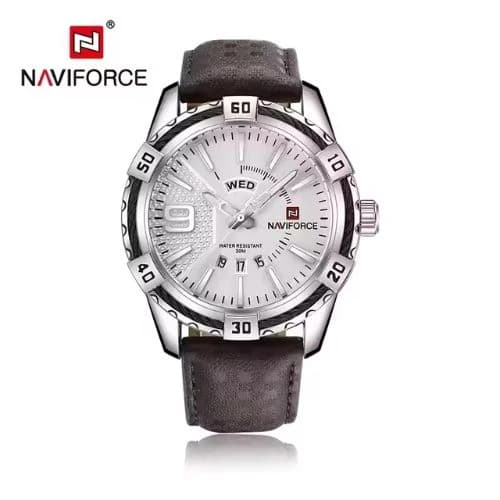 Naviforce 9117 Leather Strap Analog Quartz Men’s Watch