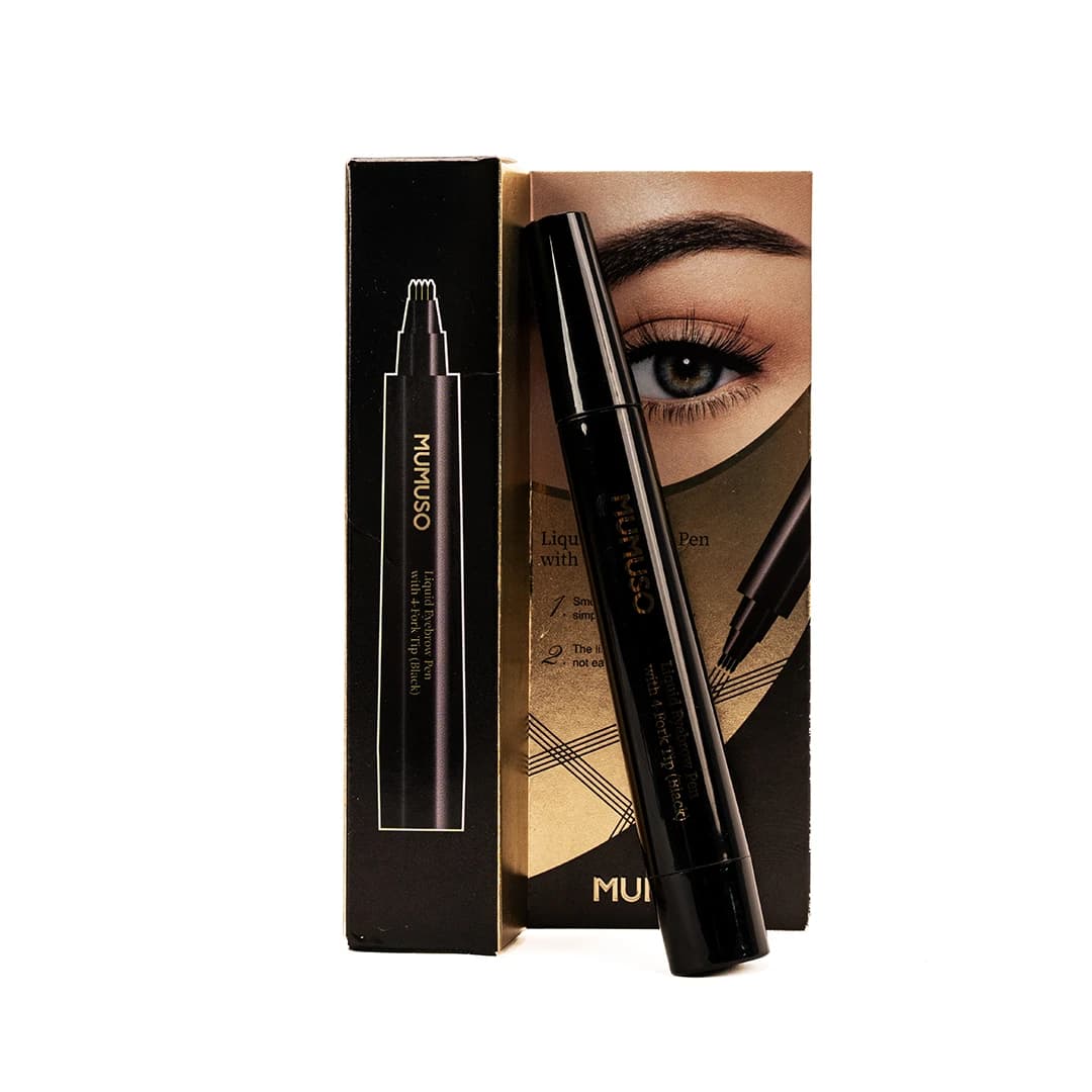 MUMUSO Liquid Eyebrow Pen with 4-Fork Tip (Black)
