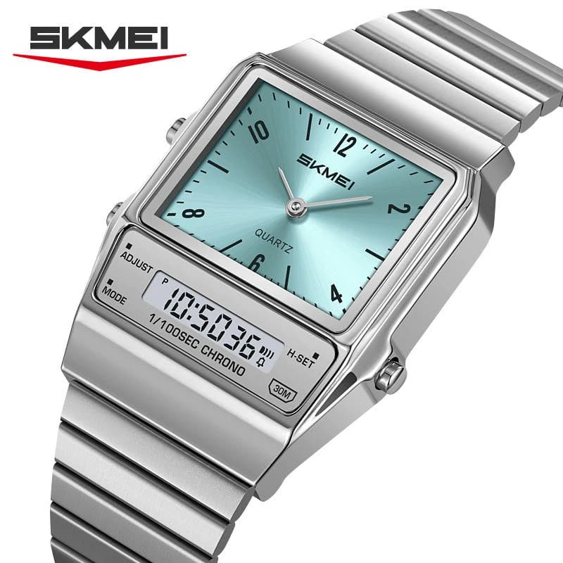 SKMEI 2632 Analog Digital Watch for Men – Silver Blue