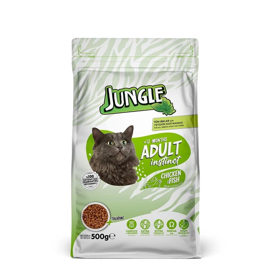 Jungle Adult Dry Cat Food Chicken & Fish 500gm