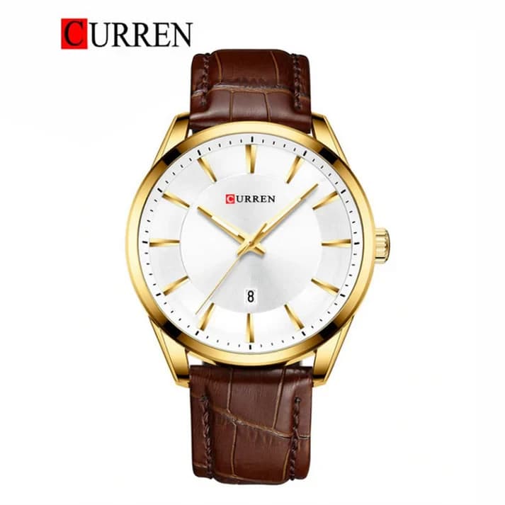 Curren 8365 Men's Leather Strap Analog Watch