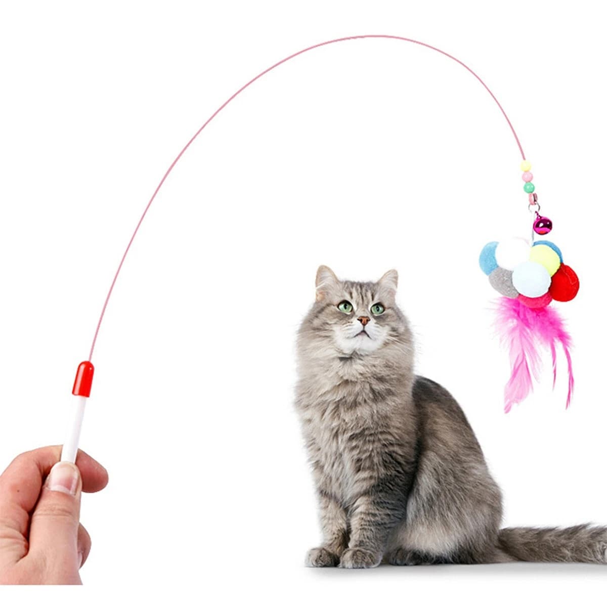 Cat Toy Long Wire Ball Toy- 1 Pcs